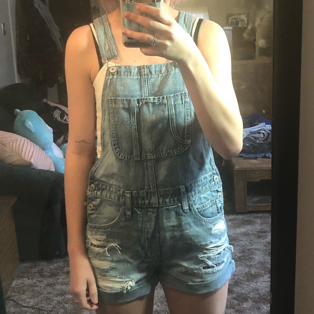 american eagle overall shorts